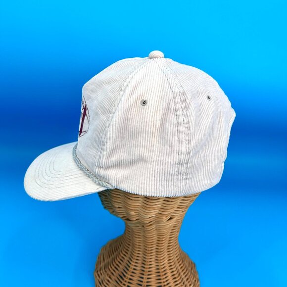 VINTAGE GRAY CORDUROY CONNEAUT LAKE FOOTBALL SNAPBACK BASEBALL TRUCKER HAT - Picture 5 of 8